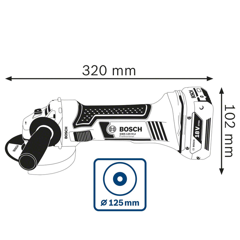 Grinder Bosch GWS 18-125 V-LI