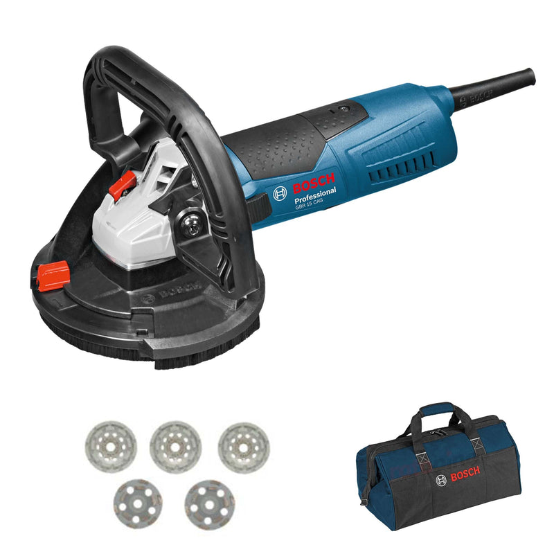 Concrete Sander Bosch GBR15 CAG 1500W + Hole saws kit