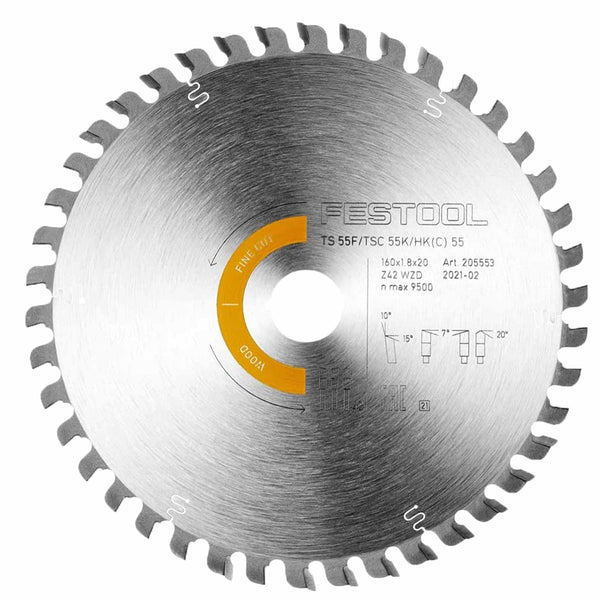 Saw blade Festool WOOD FINE CUT HW 160x1,8x20 WD42