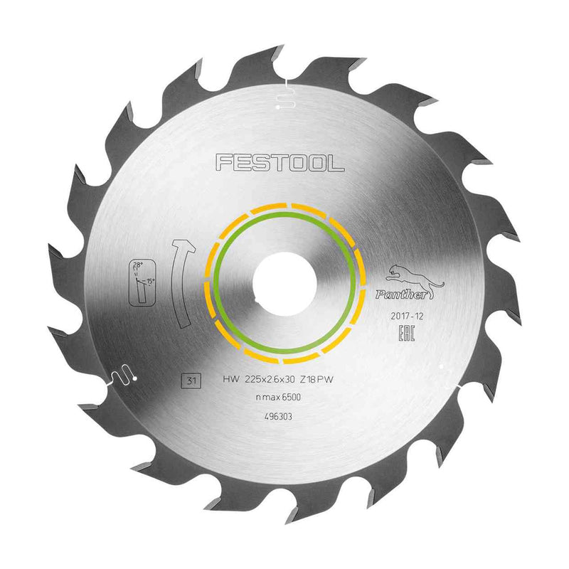 Saw blade Festool HW 225x2,6x30 PW18 WOOD RIP CUT