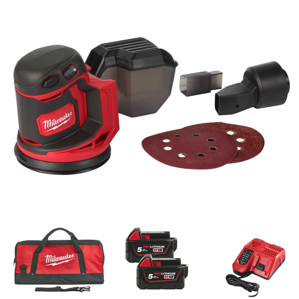 Orbital Sanders Milwaukee M18 BOS125-502B 5Ah