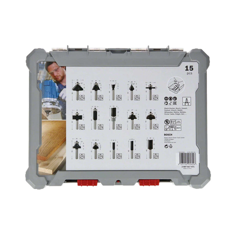 Mixed Router Bit Set Bosch 15pcs